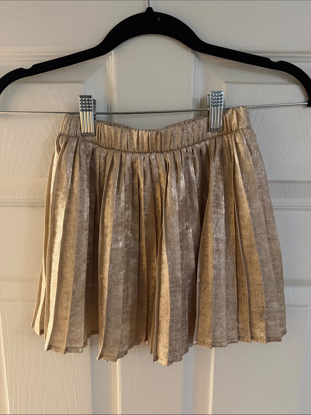 GAP Metallic Gold Pleated Skater Skirt